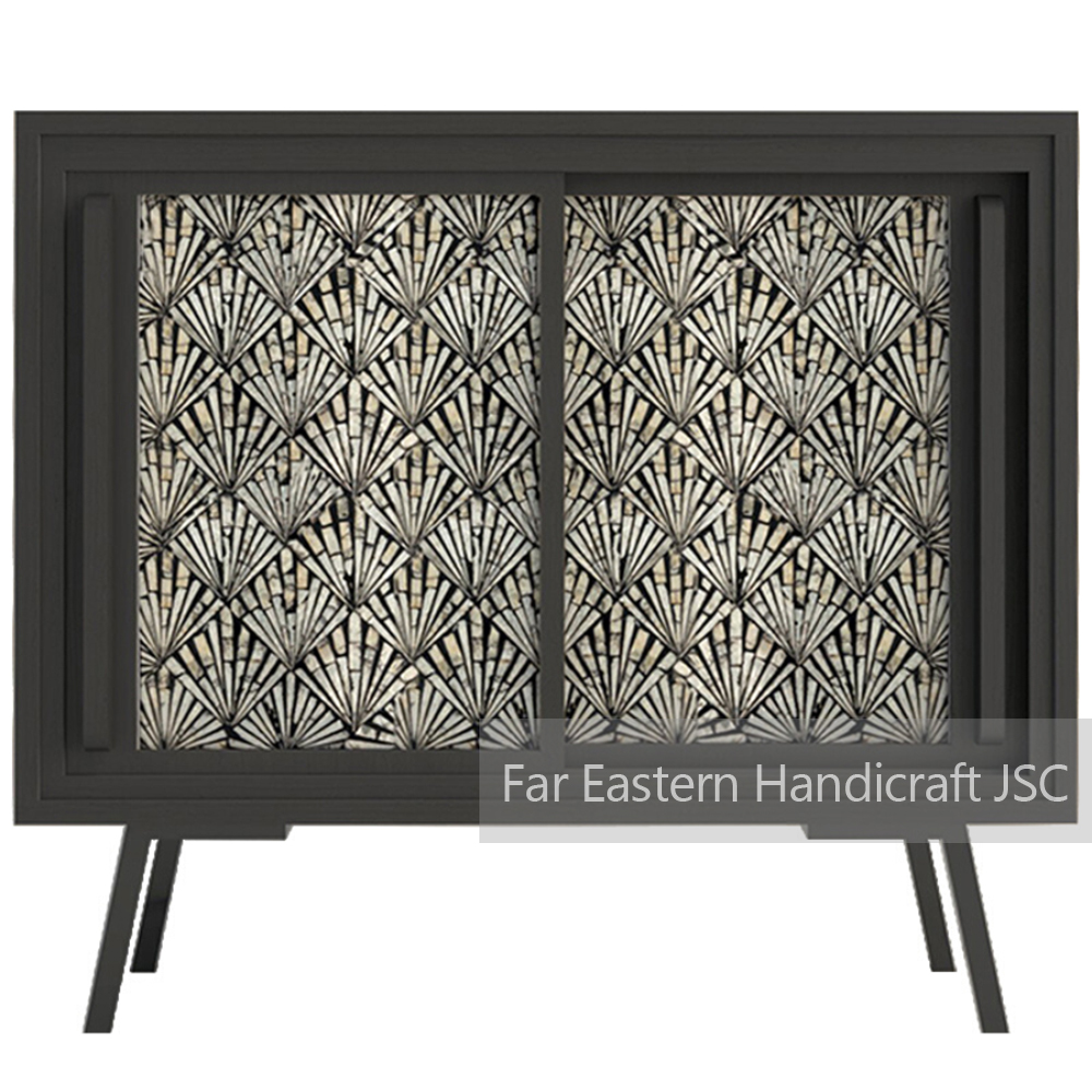 FEH Black Wood Cabinet with Mother of Pearl